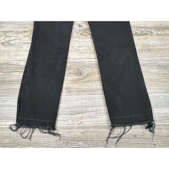 Free People We The Free Jeans Women's Sz 28 Mid-Rise Skinny Black Raw Hem - Picture 4 of 13